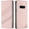 Coque portefeuille Phonesta Embossed Lines pour Nothing Phone (3a) - Rose