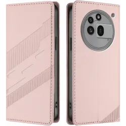 Coque portefeuille Phonesta Embossed Lines pour Nothing Phone (3a) Pro - Rose
