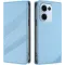 Coque portefeuille Phonesta Embossed Lines pour Oppo Reno13 - Bleu clair