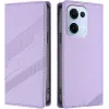 Coque portefeuille Phonesta Embossed Lines pour Oppo Reno13 - Violet