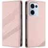 Coque portefeuille Phonesta Embossed Lines pour Oppo Reno13 - Rose
