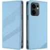 Coque portefeuille Phonesta Embossed Lines pour Oppo Reno13 F 4G/5G / Reno13 FS 5G - Bleu clair
