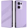 Coque portefeuille Phonesta Embossed Lines pour Oppo Reno13 Pro - Violet