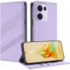 Coque portefeuille Phonesta Embossed Lines pour Oppo Reno13 Pro - Violet 2