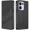 Coque portefeuille Phonesta Embossed Lines pour Oppo Reno13 Pro - Noir