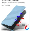 Coque portefeuille Phonesta Embossed Lines pour Oppo Reno12 F/Reno12 FS - Bleu clair 4