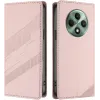 Coque portefeuille Phonesta Embossed Lines pour Oppo Reno12 F/Reno12 FS - Rose 0