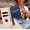 Coque portefeuille Phonesta Embossed Lines pour Oppo Reno12 F/Reno12 FS - Rose 5