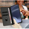 Coque portefeuille Phonesta Embossed Lines pour Oppo Reno12 F/Reno12 FS - Noir 5