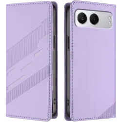 Coque portefeuille Phonesta Embossed Lines pour OnePlus Nord 4 - Violet