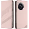 Coque portefeuille Phonesta Embossed Lines pour OnePlus 12 - Rose