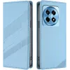 Coque portefeuille Phonesta Embossed Lines pour OnePlus 12R - Bleu clair