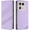 Coque portefeuille Phonesta Embossed Lines pour Motorola Edge 50 Ultra - Violet 0
