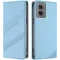 Coque portefeuille Phonesta Embossed Lines pour Motorola Moto G55 - Bleu clair