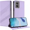 Coque portefeuille Phonesta Embossed Lines pour Motorola Moto G55 - Violet 2