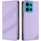 Coque portefeuille Phonesta Embossed Lines pour Motorola Moto G75 - Violet