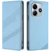 Coque portefeuille Phonesta Embossed Lines pour Xiaomi Redmi Note 14 4G - Bleu clair