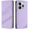 Coque portefeuille Phonesta Embossed Lines pour Xiaomi Redmi Note 14 4G - Violet
