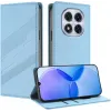 Coque portefeuille Phonesta Embossed Lines pour Xiaomi Redmi Note 14 Pro 4G - Bleu clair 1