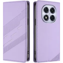 Coque portefeuille Phonesta Embossed Lines pour Xiaomi Redmi Note 14 Pro 4G - Violet