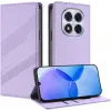 Coque portefeuille Phonesta Embossed Lines pour Xiaomi Redmi Note 14 Pro 4G - Violet 1