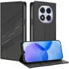 Coque portefeuille Phonesta Embossed Lines pour Xiaomi Redmi Note 14 Pro 4G - Noir 1