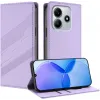 Coque portefeuille Phonesta Embossed Lines pour Xiaomi Redmi Note 14 5G - Violet 2