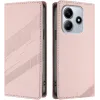 Coque portefeuille Phonesta Embossed Lines pour Xiaomi Redmi Note 14 5G - Rose