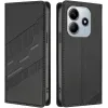 Coque portefeuille Phonesta Embossed Lines pour Xiaomi Redmi Note 14 5G - Noir