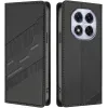 Coque portefeuille Phonesta Embossed Lines pour Xiaomi Redmi Note 14 Pro 5G/14 Pro Plus / Xiaomi Poco X7 - Noir