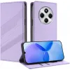 Coque portefeuille Phonesta Embossed Lines pour Xiaomi Redmi 14C / Xiaomi Poco C75 - Violet 2