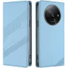 Coque portefeuille Phonesta Embossed Lines pour Xiaomi Redmi A3 - Bleu clair