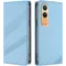 Coque portefeuille Phonesta Embossed Lines pour OnePlus Nord CE 4 Lite - Bleu clair
