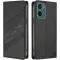 Coque portefeuille Phonesta Embossed Lines pour Motorola Moto G05 / Moto E15 - Noir