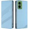 Coque portefeuille Phonesta Embossed Lines pour Motorola Moto G35 - Bleu clair