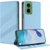 Coque portefeuille Phonesta Embossed Lines pour Motorola Moto G35 - Bleu clair 2