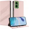 Coque portefeuille Phonesta Embossed Lines pour Motorola Moto G35 - Rose 2