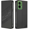 Coque portefeuille Phonesta Embossed Lines pour Motorola Moto G35 - Noir
