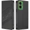 Coque portefeuille Phonesta Embossed Lines pour Motorola Moto G35 - Noir