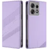 Coque portefeuille Phonesta Embossed Lines pour Motorola Edge 50 Pro - Violet