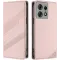 Coque portefeuille Phonesta Embossed Lines pour Motorola Edge 50 Pro - Rose