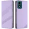 Coque portefeuille Phonesta Embossed Lines pour Motorola Moto G04 / G04s / G24 / G24 Power / E14 - Violet