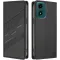 Coque portefeuille Phonesta Embossed Lines pour Motorola Moto G04 / G04s / G24 / G24 Power / E14 - Noir