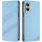 Coque portefeuille Phonesta Embossed Lines pour Samsung Galaxy S25 Edge - Bleu clair