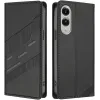 Coque portefeuille Phonesta Embossed Lines pour Samsung Galaxy S25 Edge - Noir