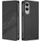 Coque portefeuille Phonesta Embossed Lines pour Samsung Galaxy S25 Edge - Noir