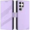 Coque portefeuille Phonesta Embossed Lines pour Samsung Galaxy S25 Ultra - Violet 0