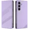 Coque portefeuille Phonesta Embossed Lines pour Samsung Galaxy S25 - Violet