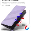 Coque portefeuille Phonesta Embossed Lines pour Samsung Galaxy S25 Plus - Violet 5