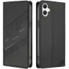 Coque portefeuille Phonesta Embossed Lines pour Samsung Galaxy A06 4G/5G - Noir